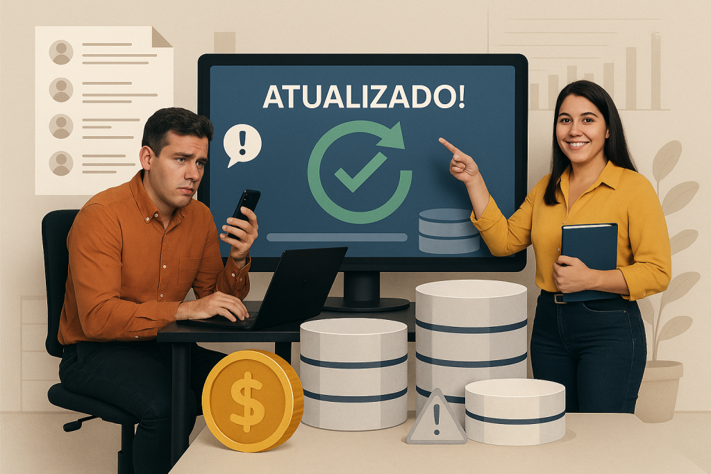Qual a importância de atualizar a base de dados ilustração de uma sistema atualizado